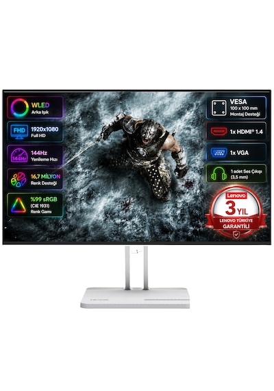 Lenovo L24-45 23.8" 1ms Mprt 144hz Hdmı+vga Amd Freesync Ips Panel Fhd Wled Gaming Monitör 67e3kac6tk