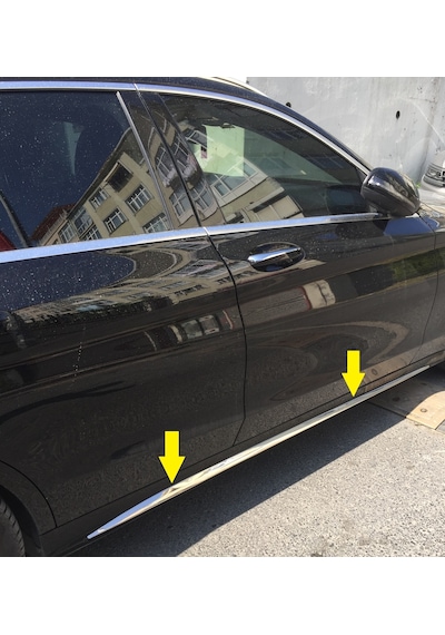 Mercedes W205 C Serisi Amg Krom Yan Kapı Çıtası Aks. 4 P. P.Çelik