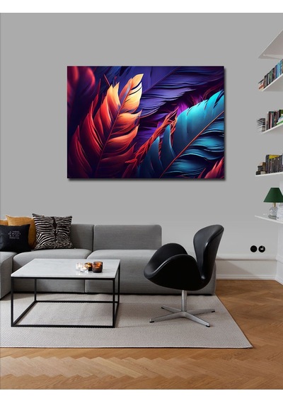 Kanvas Tablo Renklerin Tüylerde Buluşması 70cmx100cm
