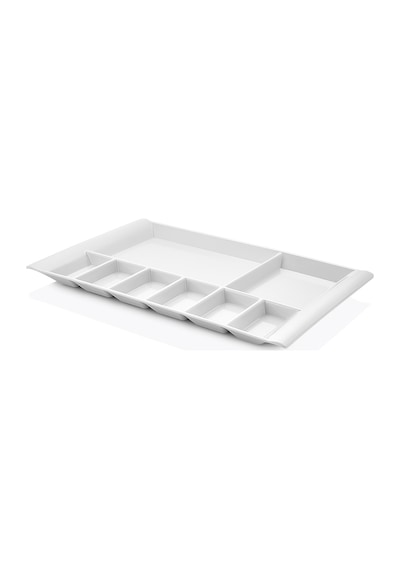 12 Adet Melamin 7 Gözlü Tabldot 40x25 Cm Bölmeli Servis Tabağı Tabak Makinede Yıkanabilir Beyaz