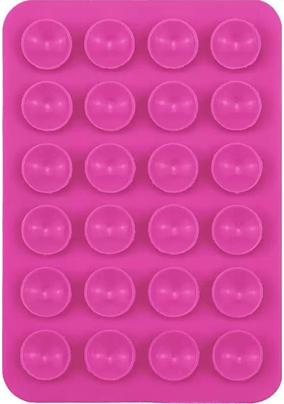 Maks Technology Kare Öpücüklü 03 Mkst Çift Taraflı Silikon Tutucu 5,50cm X 8cm - Koyu Pembe Pembe
