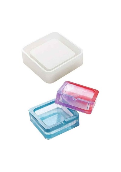 Epoksi Silikon Kalıp Küllük Kalıbı Kare 9.8x3.2 Cm Çok Renkli