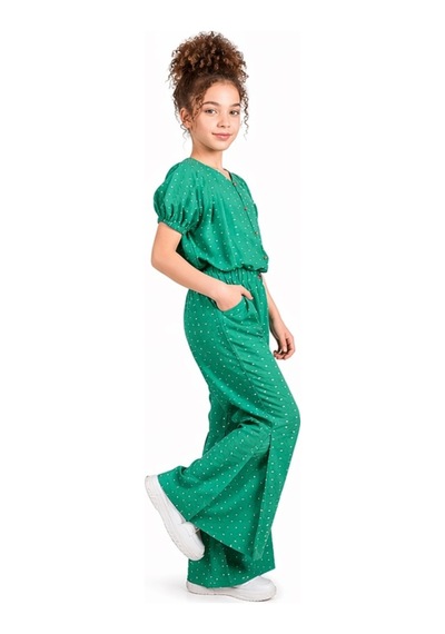 İrem Çocuk Giyim Kız Çocuk Puantiyeli Kısa Kollu Bluz Geniş Paça Modelli Pantolon Yeşil Renk Şık İkili Takım Yeşil İrem Çocuk Giyim Kız Çocuk Puantiyeli Kısa Kollu Bluz Geniş Paça Modelli Pantolon Yeşil Renk Şık İkili Takım Yeşil