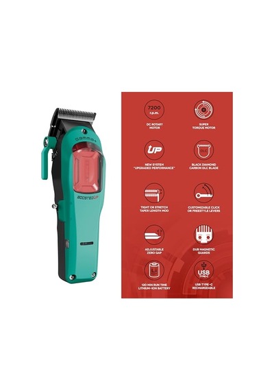 Boosted Up Profesyonel Erkek Saç/sakal Kesme Makinesi, En Yüksek Performans İçin Döner Motorlu, 120 Dakika Pil, Ayar