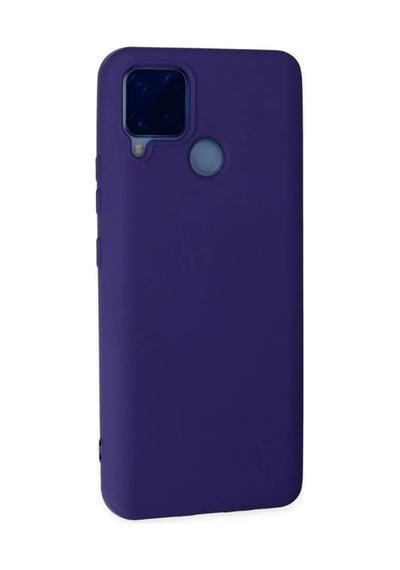 Jenerik Realme C15 Kılıf Nano İçi Kadife Silikon - Mor