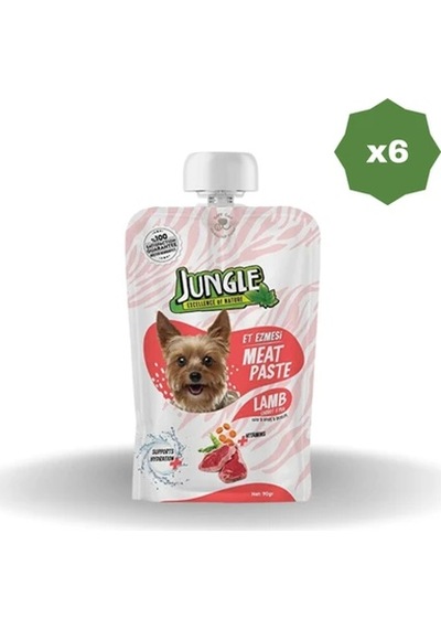 Jungle Köpek Et Ezmesi Taze Kuzulu Havuçlu 90 Gr - 6 Adet