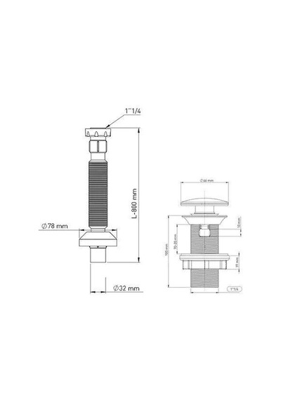 İz Yapı Taşmalı Aç Kapa Körüklü Lavabo Sifonu Metal Krom