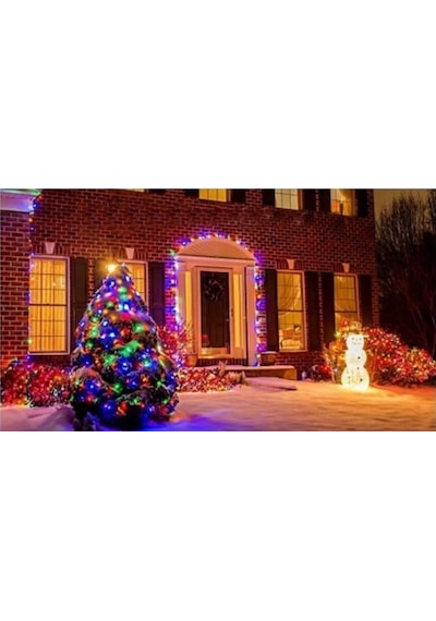 Coverzone 30 Metre Fişli Rgb Led Işık Noel Yılbaşı Ağacı Işığı Led Ampül Çam Ağacı Balkon Merdiven Salon Diğer
