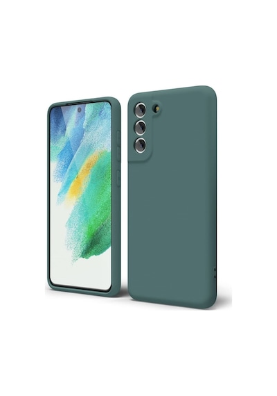Samsung Galaxy S21 Fe Uyumlu Silikon Kılıf - Pastel Tonu Kamera Korumalı Esnek Kapak - Yeşil Yeşil
