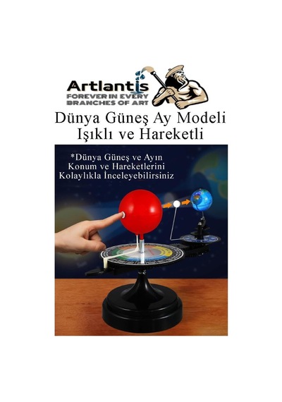 Dünya Güneş Ay Modeli Işıklı Ve Hareketli 1 Adet Güneş Sistemi Deney Seti Astronomi Solar Sistem Deney Seti