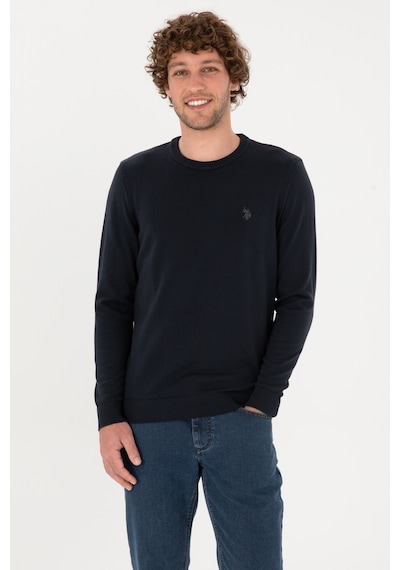 U.S. Polo Assn. Erkek Slim Fit Bisiklet Yaka Lacivert Basic Kazak 50313713-VR033