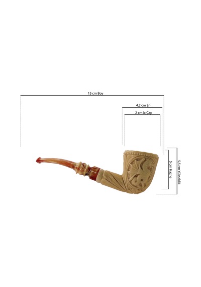 El Oyması Lületaşı Ejderha Figürlü Koleksiyonluk Pipo Usta İmzalı Blok Taş Meerschaum