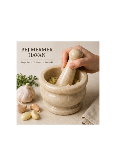 Gca Şef Serisi Mermer Havan Ve Tokmak Sarımsak & Baharat Ezici Bej - 886704890