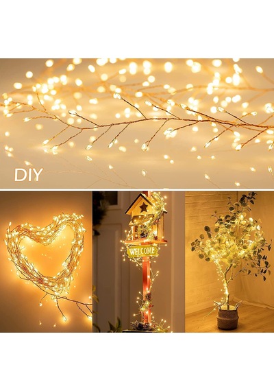 6 Metre 200 Led Gün Işığı Uzaktan Kumandalı, 8 Modlu Usb Peri Işığı