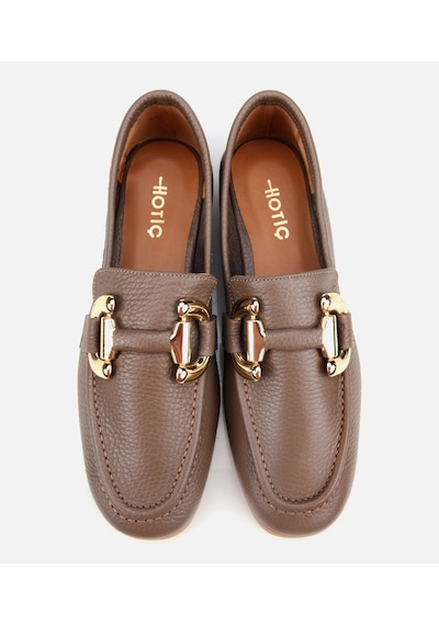 Hotiç Kadın Deri Vizon Tokalı Klasik Loafer