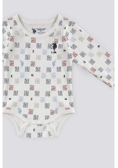 U.S. Polo Assn. Erkek Bebek 2'li Uzun Kollu Body Seti Krem