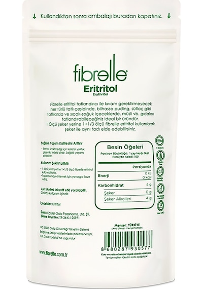 Fibrelle Eritritol Sıfır Kalori Erythritol 400 G