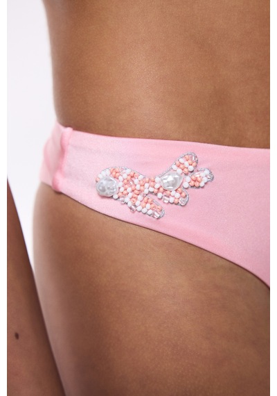 Penti Pembe Boncuk Detaylı V Kesim Bikini Altı - Gamze Erçel Koleksiyonu