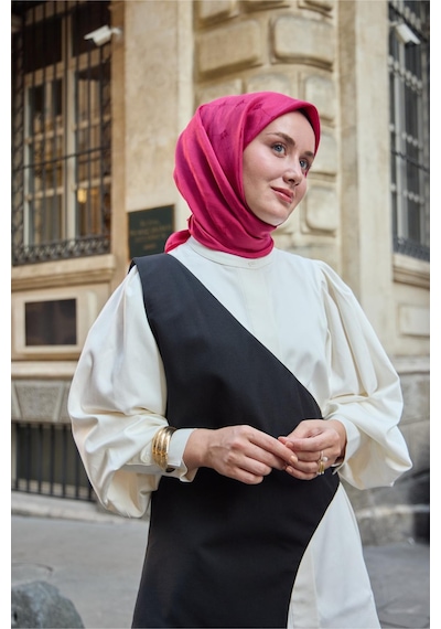Silk Home Monogram Pamuk İpek Eşarp 130001-03 Fuşya