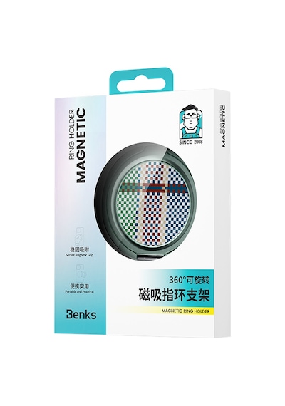Benks Magnetik Özellikli 360 Dönebilen Passion Green 600d Kevlar Tasarımlı Parmak Ring Stand Yeşil
