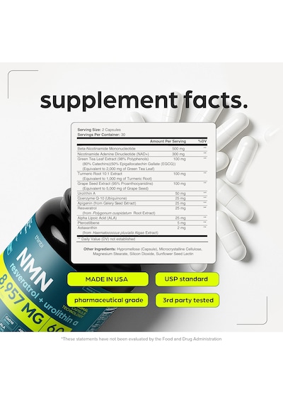 Thinbi Nmn & Nad Supplement 8957mg With Urolithin A, 60 Kapsül