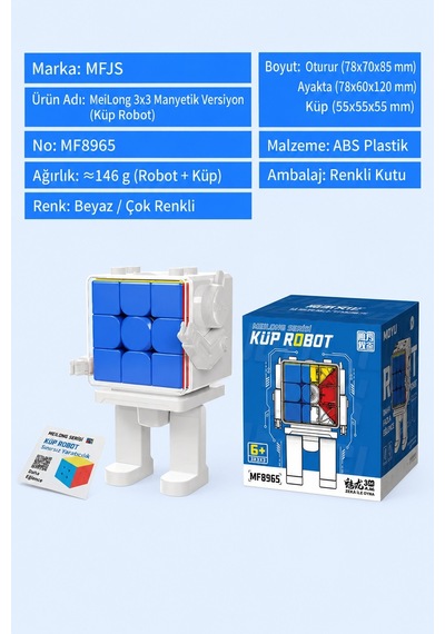 Moyu Meilong 3x3 Manyetik Zeka Küpü Robot Figürlü Saklama Standı Mf8965 12 Cm