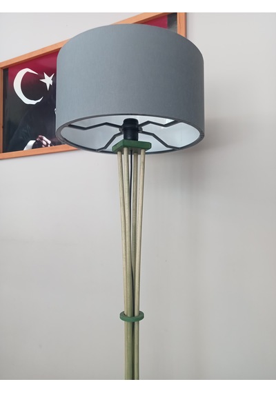Ahşap Lambader-köşe Aydınlatma Orman Yeşili Gri