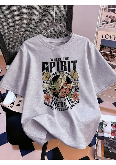 Noıssey Urban Pop Graphic Kadın Tişört Koleksiyonukod 5151 Gri