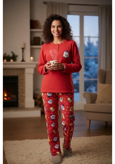 Alfa Aksesuar 03 Mng Bayan Polar Pijama Takımı 101 Çok renkli