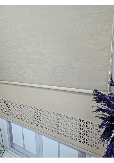 Bbb Çift Mekanizmalı Lazer Kesim Tül Ve Stor Perde Mlt1045 Sütlü Kahve