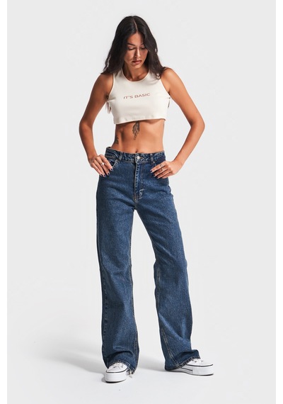 Itsbasic Kadın T.kot Rengi 1w48 Straight Fit Likralı Denim Kırmızı