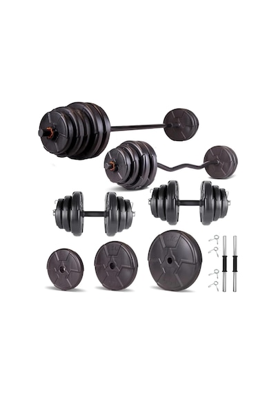 Spor Hero Serisi 98 Kg Z Bar Dambıl Seti Ve Fitness Ağırlık Seti