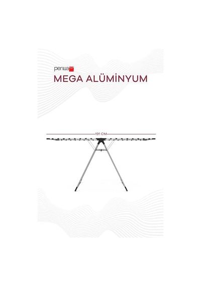 Perilla Mega Alüminyum Katlanır Çamaşır Kurutmalık 17,5 Metre Gri