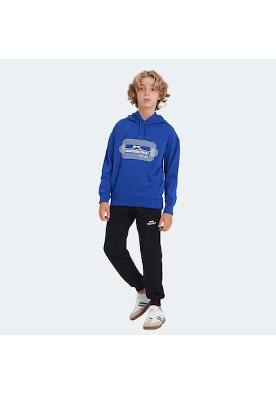 Slazenger LAYO Çocuk Kapüşonlu Saks Mavi Sweatshirt