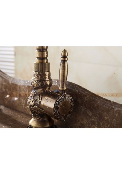 Banyo Lavabo Bataryası Antik Renk Desenli Kısa Model