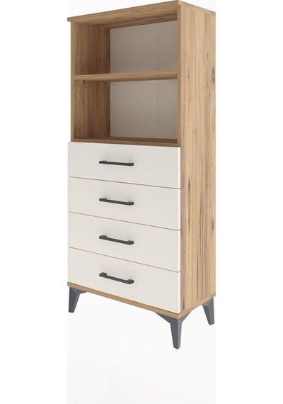 Arges Dolap 2 Raflı 4 Çekmeceli 60x30x134 Çam-aytaşı Atlas Çam