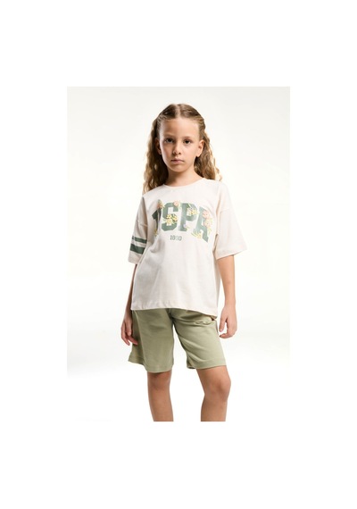 U.s. Polo Assn. Kız Çocuk Krem Bermuda Takım Us2070 KREM