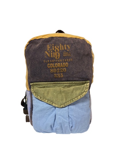 Old Cotton Cargo Kaliteli Vintage Tek Gözlü Disayn Sırt Gezi Çantası Kc Harley Bag 5097 Siyah Mavi