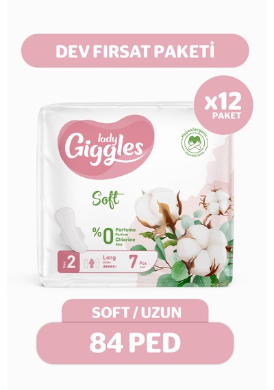 Giggles Lady Soft Hijyenik Ped Uzun Dev Fırsat Paketi 84 Adet