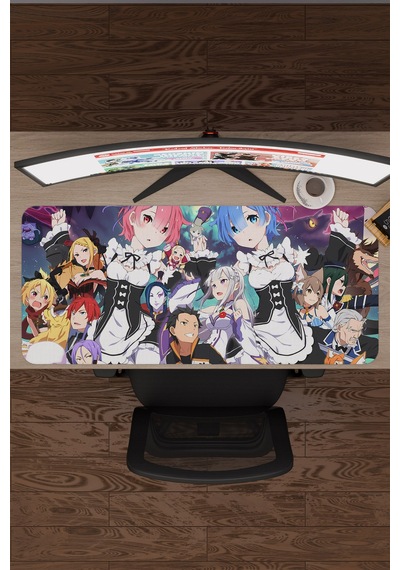 Re Zero Kaymaz Dikişli Kauçuk Oyuncu Mousepad V4 - 90x40 Xxl Gaming Mouse Pad Fare Altlığı