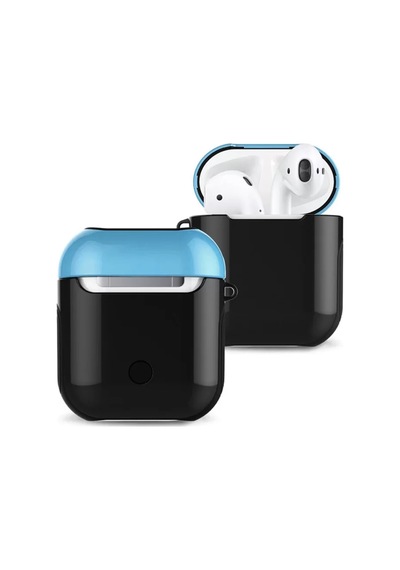 Airpods Uyumlu 2 2.nesil 3in1 Kılıf - Siyah-mavi