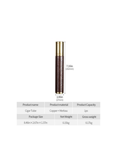 Cigarloong Ahşap Metal Puro Kılıfı Tekli Gold 60 Ring