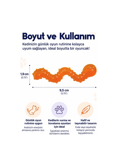 Petstages Orka Cat Wiggle Worm Catnip Kedi Oyuncağı