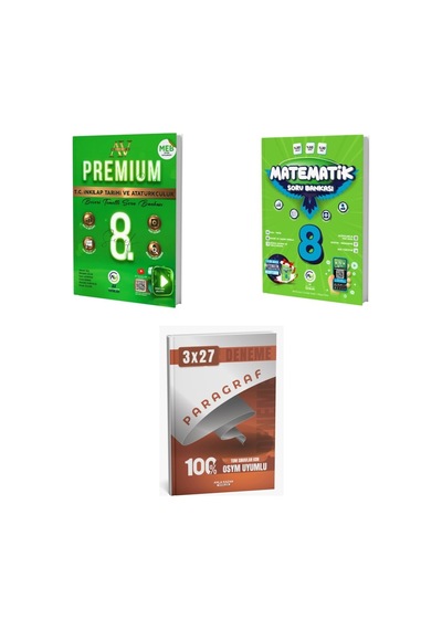 2027 2027 Av 8. Sınıf İnkılap Tarihi Ve Atatürkçülük Premium Beceri Temelli + Matematik Soru + Ankapade 3'lü Set