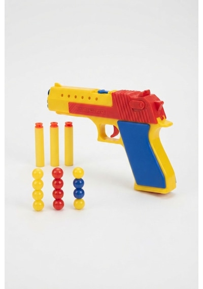 Renkli Ve Hızlı Desert Eagle 12 Renkli Top Ve 3 Sünger Mermili Oyuncak Tabanca Oyun Seti Çok Renkli