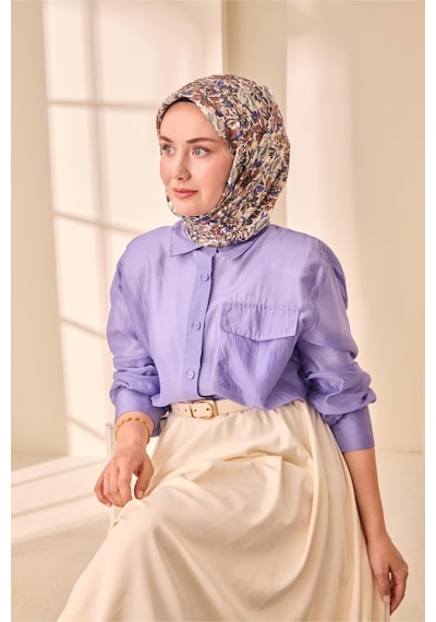 Silk Home Twill İpek Eşarp 11477-14 Fildişi, Kahverengi, Morcivert, Su Yeşili