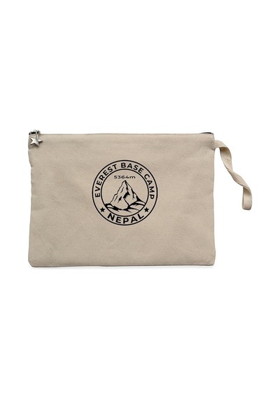 Everest Base Camp Nepal Krem Clutch Astarlı Cüzdan / El Çantası Krem