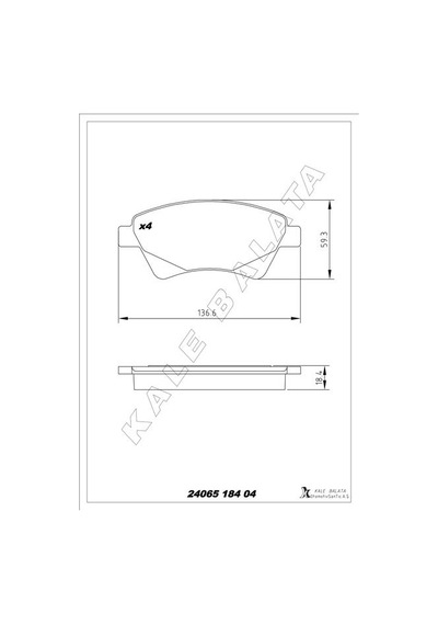 Kale 24065 184 04 Ans Kd13 Ön Fren Balatası Renault Megane Iı 02 Kangoo 01 Sc Nıc Iı 03 Grand Sc Nıc Iı 03 1.5dci 1.6 1.9dc 8660004603-7701208122-oe -