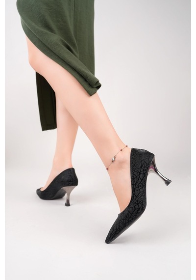 Nesilshoes Nesil Shoes Özma 6177 Siyah Topuklu Kadın Stiletto