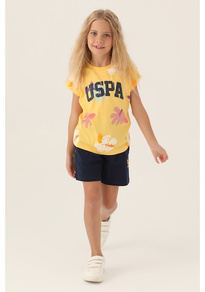 U.S. Polo Assn. Kız Çocuk Sarı Şort Takım Us1843-c-v1 Sarı
